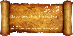 Sztojanovics Hajnalka névjegykártya